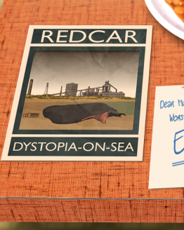postcard mockup redcar