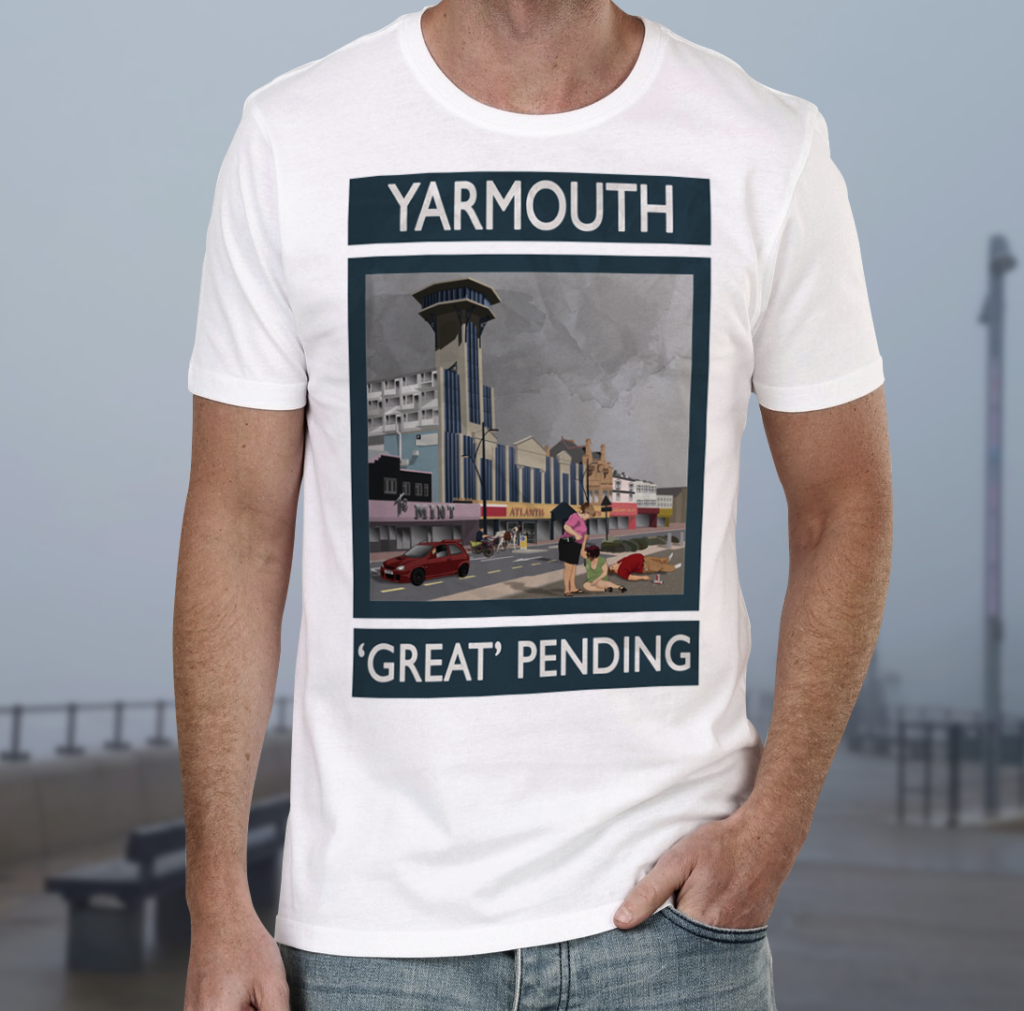 Yarmouth 'Great Pending' Rubbish Seaside White TShirt