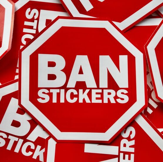 Ban Stickers 10cm x 10cm Vinyl Sticker