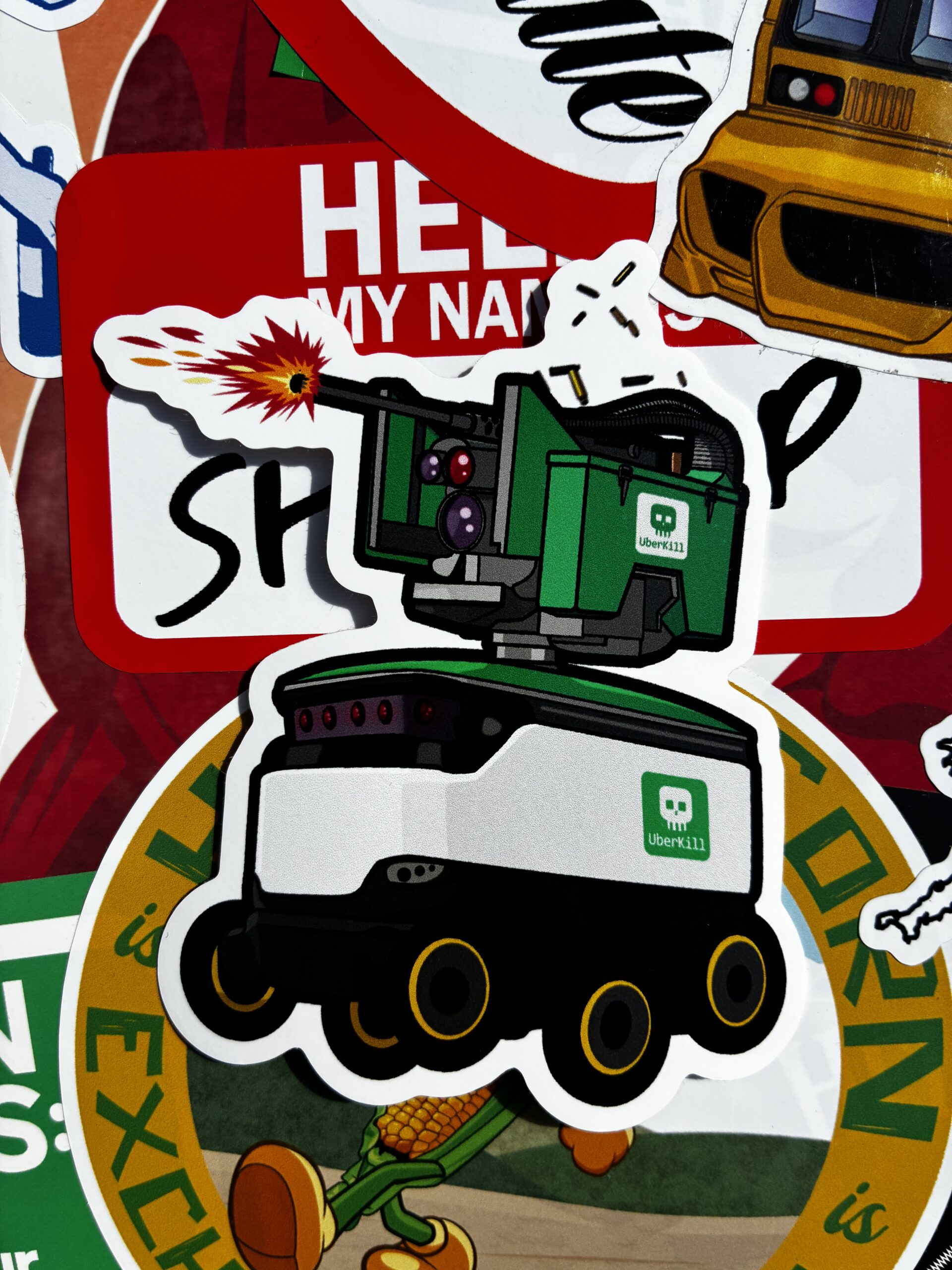 UberKill Bot with Browning M2 Mount Custom Cut Vinyl Sticker - Image 2