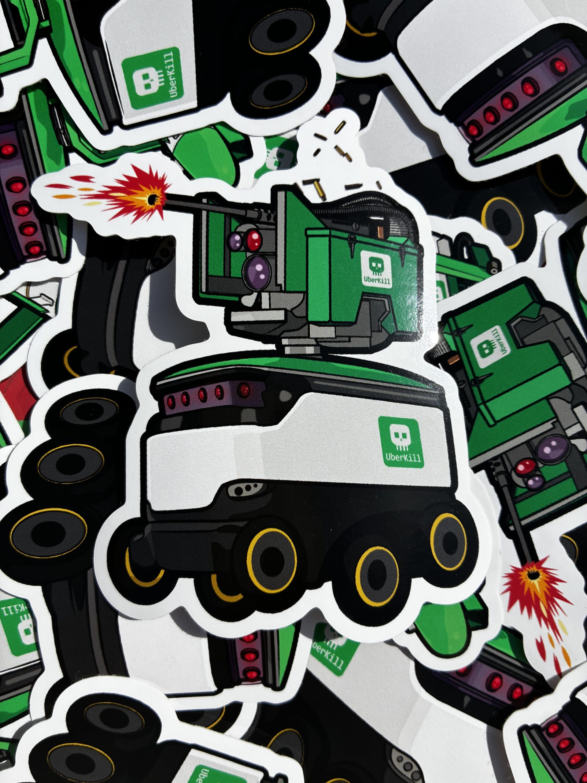 UberKill Bot with Browning M2 Mount Custom Cut Vinyl Sticker