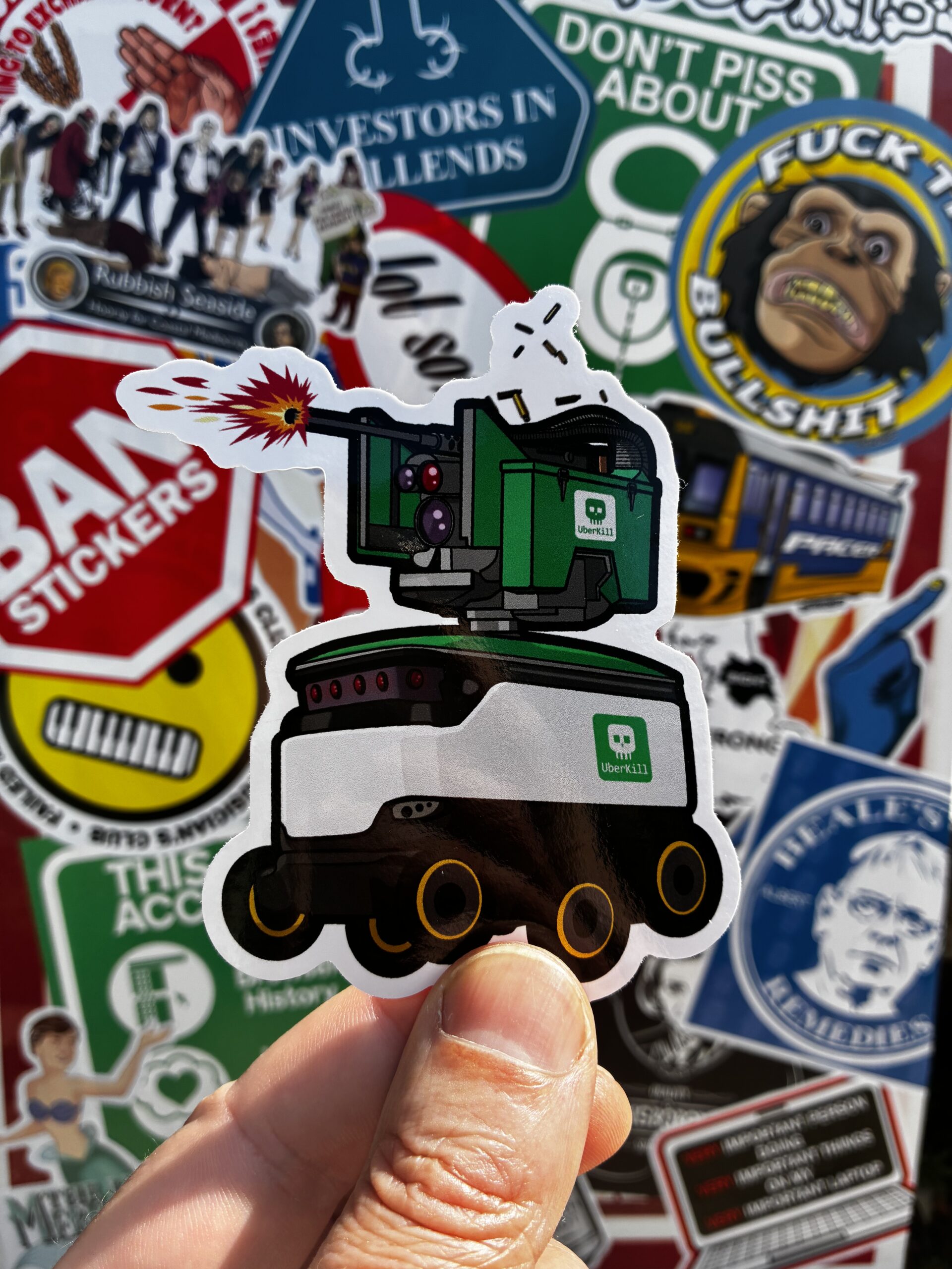 UberKill Bot with Browning M2 Mount Custom Cut Vinyl Sticker - Image 3